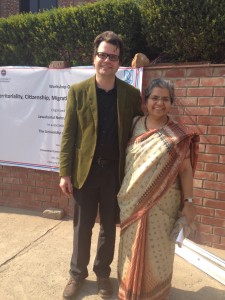 Wilfried with Prof Asha Sarangi from JNU's Centre for Political Studies